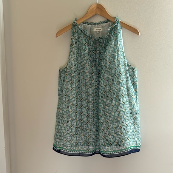 Max Studio sleeveless green and blue print blouse with keyhole tie. Size… - Picture 12 of 12